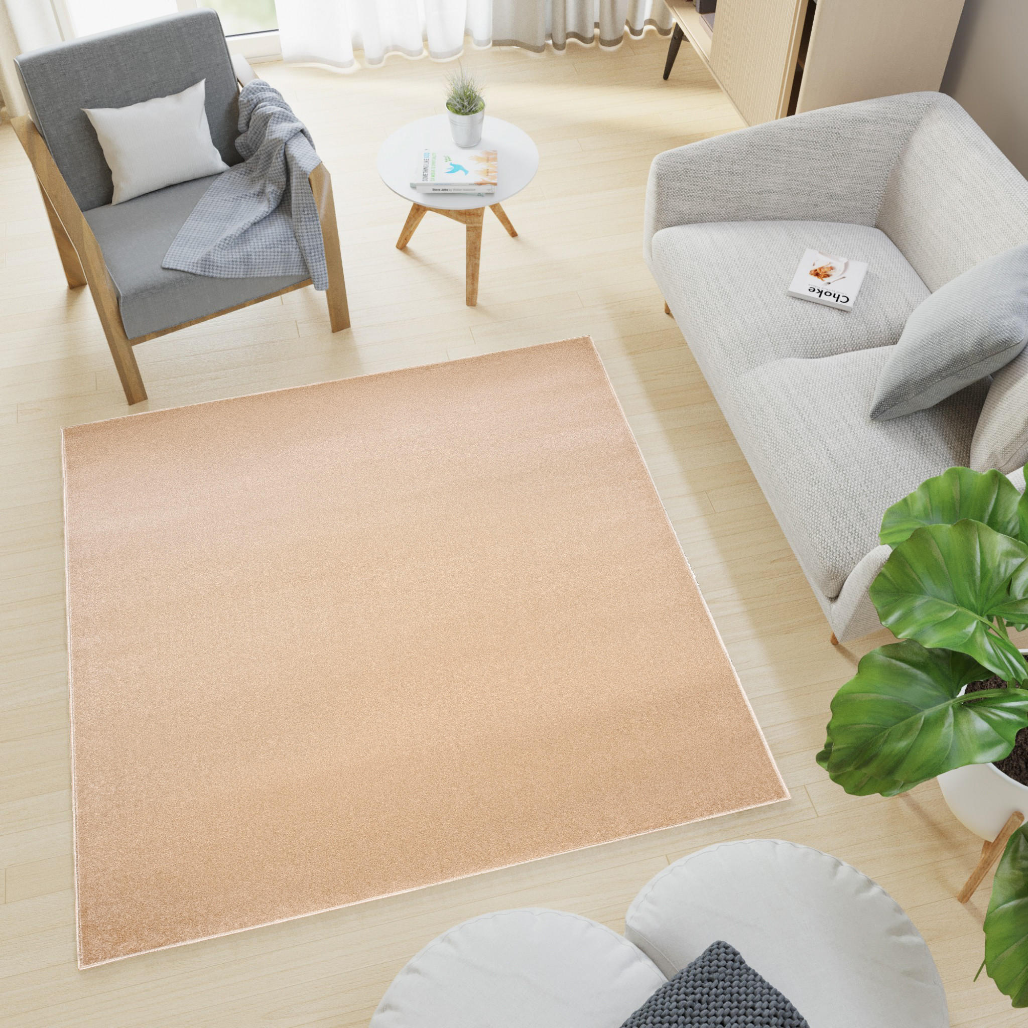 TEPPICH MONO SQUARE Beige 200/200 cm - Beige, Kunststoff (200/200cm) - Tapiso