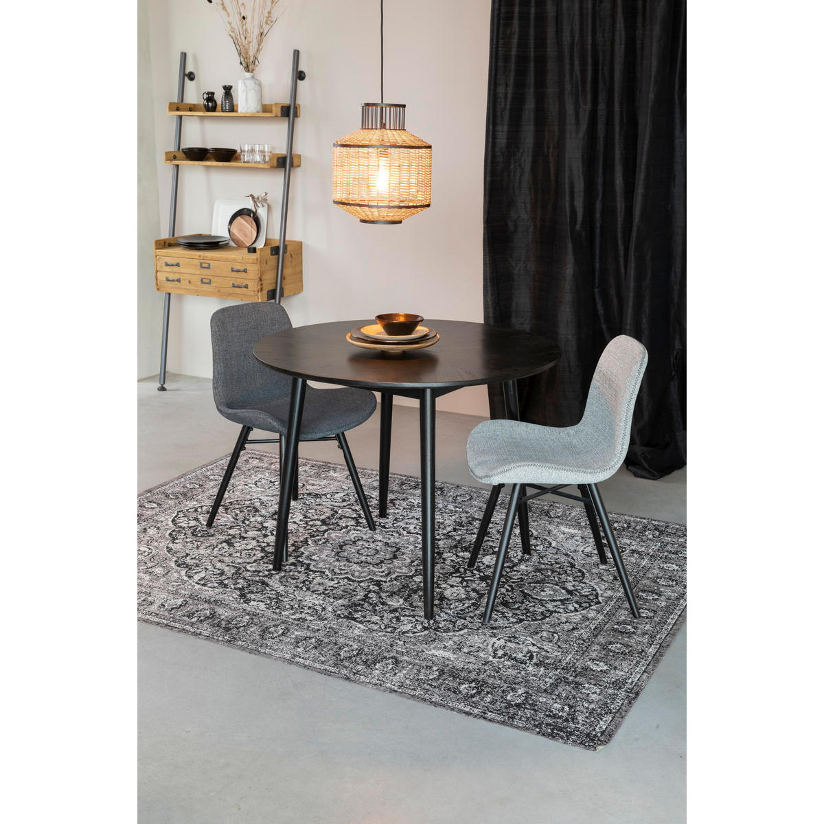 ESSZIMMERSTUHL Lester Sitzfläche Anthrazit - 2 er Set - Grau, Textil (50/80.5/55cm) - Housecraft Living