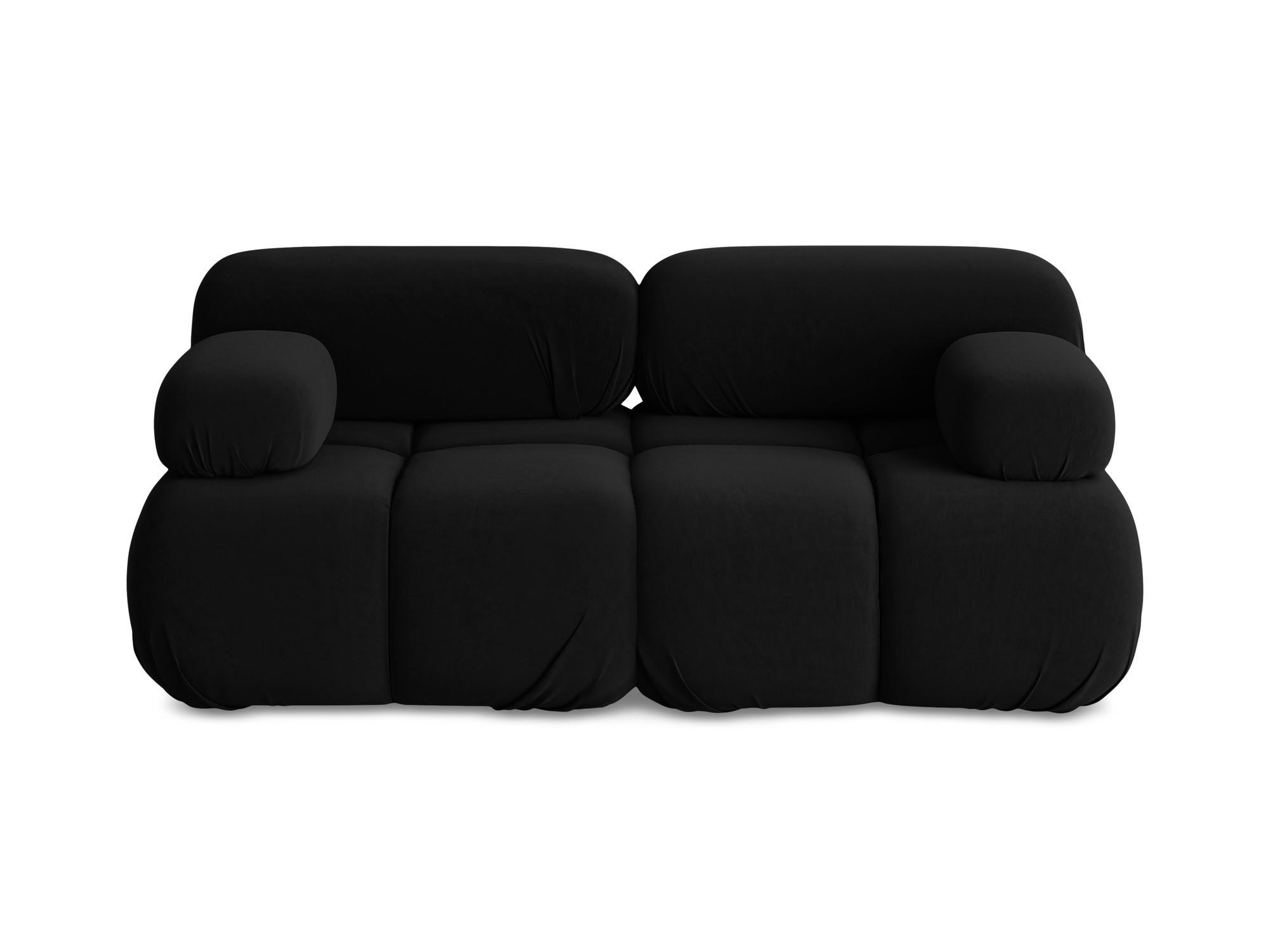2-SITZER-SOFA Samt Stoff Schwarz - Schwarz/Orange, Kunststoff/Textil (190/70/96cm) - Makamii