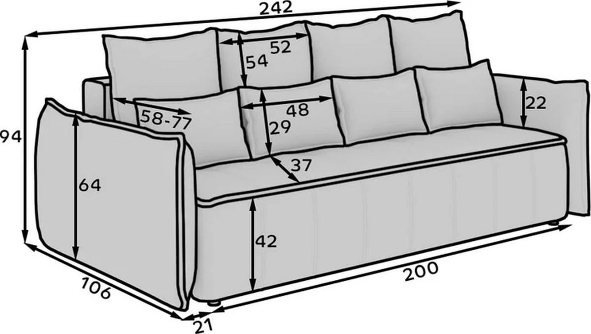 SCHLAFSOFA WELSH - Beige (SOLA 18) - Beige, Holzwerkstoff (242/94/106cm) - Möblo