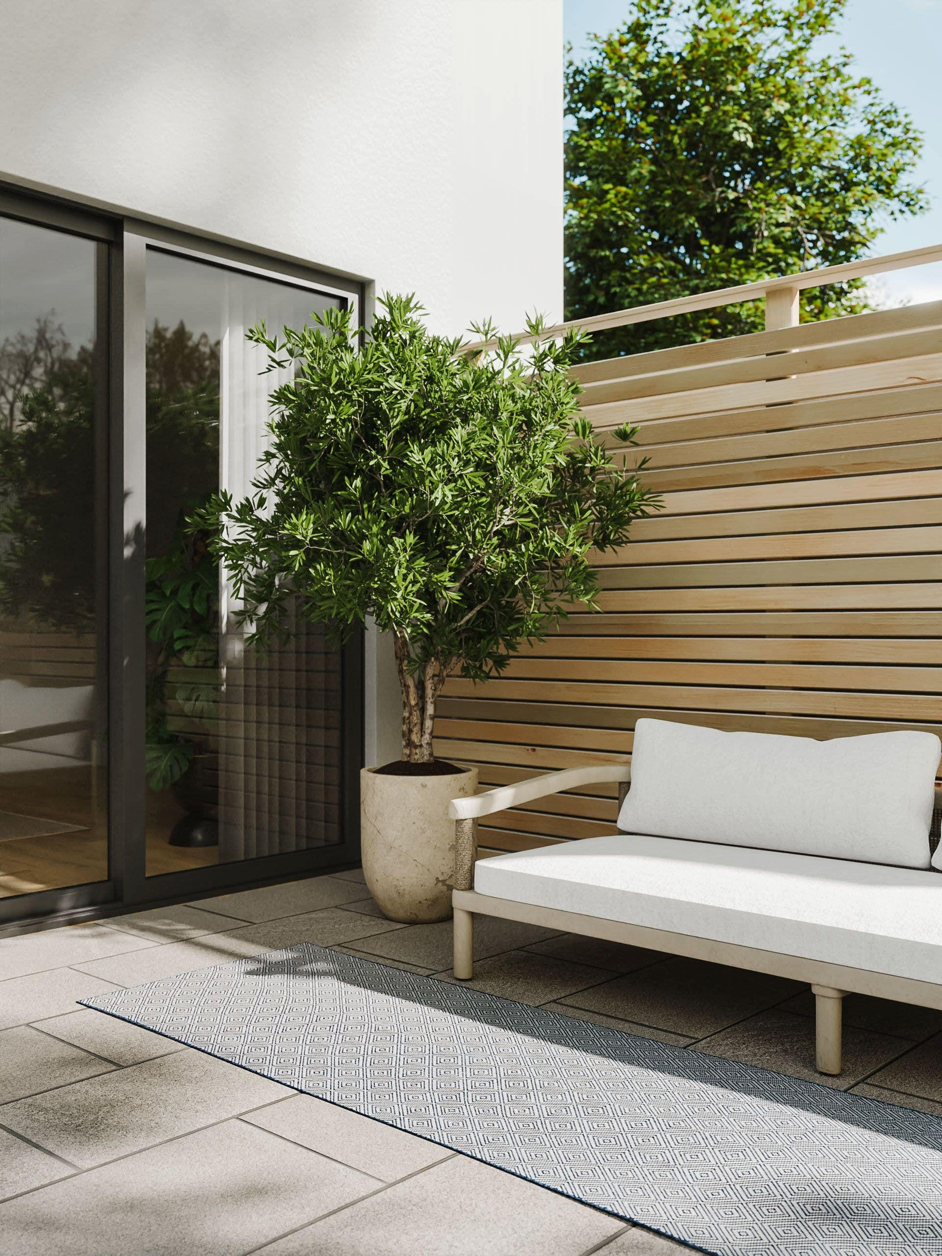 Thumbnail - benuta Outdoorteppich, Blau, Kunststoff, Rechteckig, 70x200 cm, wasserabweisend, Teppiche & Böden, Teppiche, Outdoortepp...