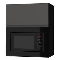 MIKROWELLENUMBAUSCHRANK Avellino W2MK/60 graphit Acryl matt / Schwarz 60 / 32,5 / 72cm - Schwarz/Graphitfarben, Holz/Holzwerkstoff (60/72/32.5cm) - Feldmann-Wohnen