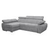 ECKSOFA Boston Mini Premium Cord 2RLC, Seite: Links LC+2R - Chromfarben/Hellgrau, Holz/Textil (255/170cm) - MIRJAN24