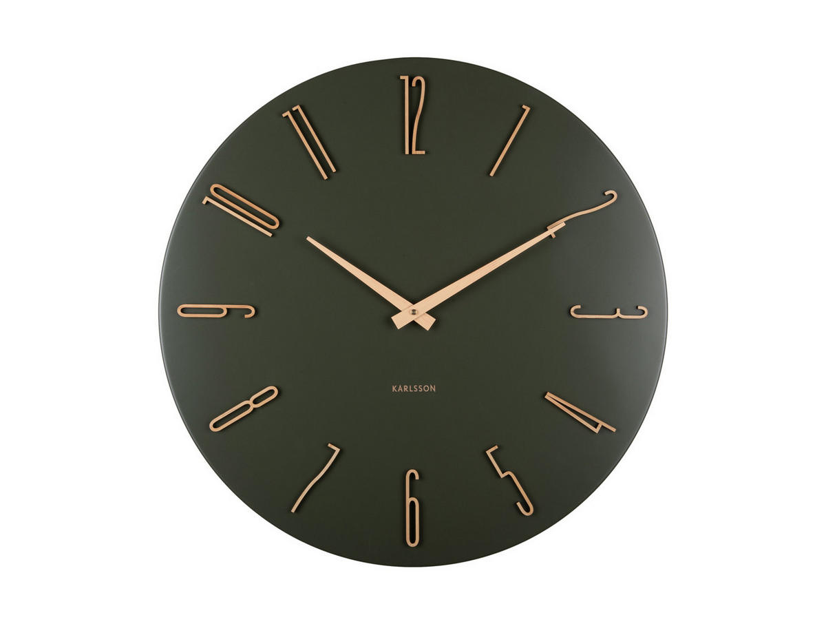WANDUHR Esmerado Grün 2.5/60/60 cm - Grün, Metall (60/60/2.5cm) - Karlsson