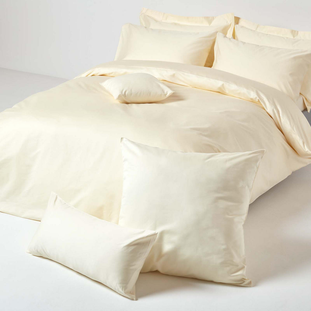 KISSENBEZUG Premium, Ägyptische Baumwolle, Fadendichte 1000 - Creme, Textil (48/74cm) - Homescapes