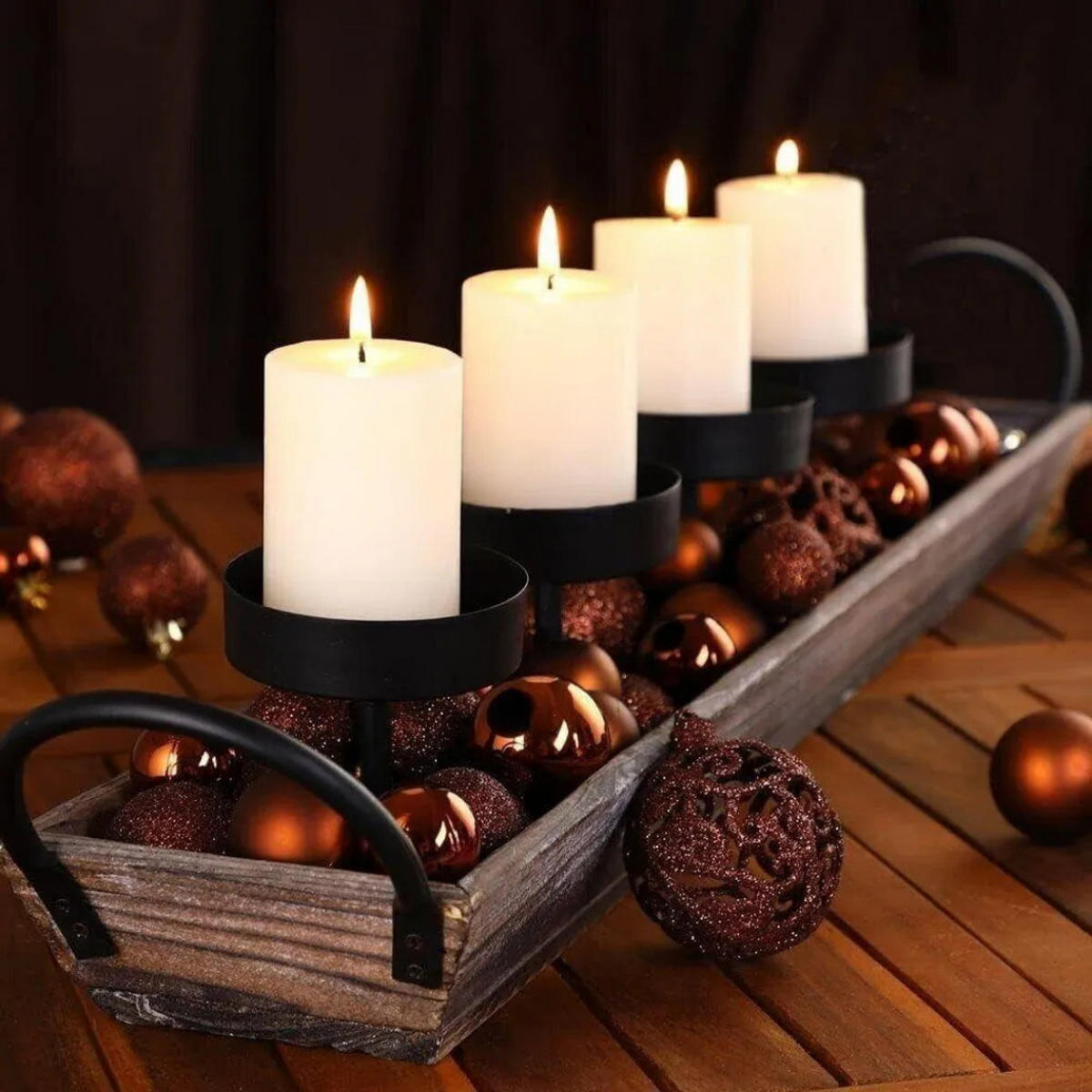 WEIHNACHTSKUGELN 100-tlg Braun Kunststoff Innen Außen Christbaumschmuck - Braun, Kunststoff (30/25/10cm) - JUNG