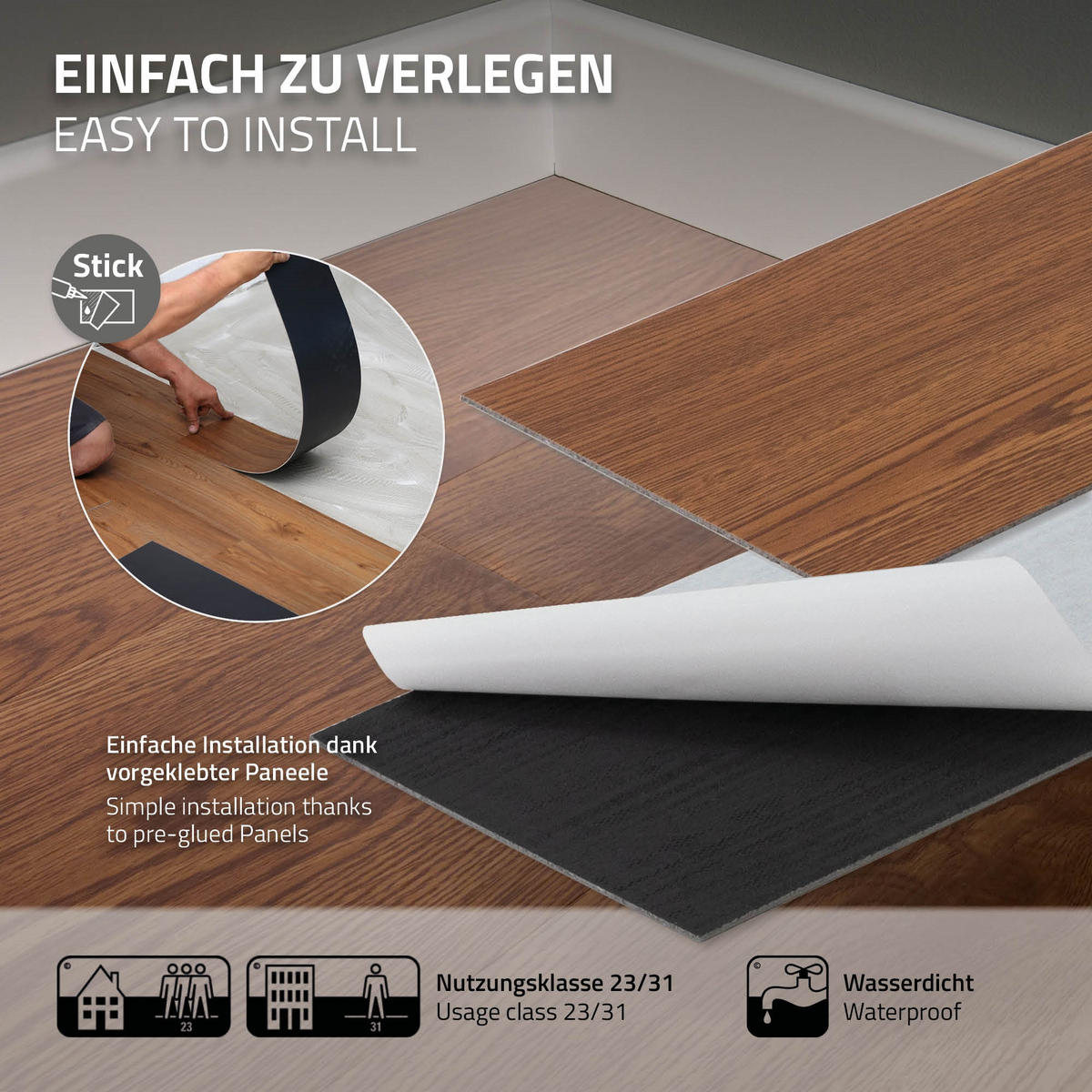 VINYLBODEN selbstklebend 2,23m²/16 Dielen Roteiche - Braun, Kunststoff (91.5/15.3/0.2cm) - ML-DESIGN
