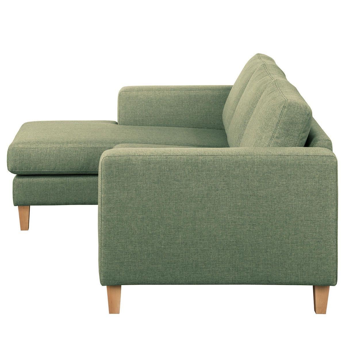 ECKSOFA 2-SITZER mit Longchair - Buchefarben/Pinienfarben, Holz/Buchenholz (214/140cm) - home24