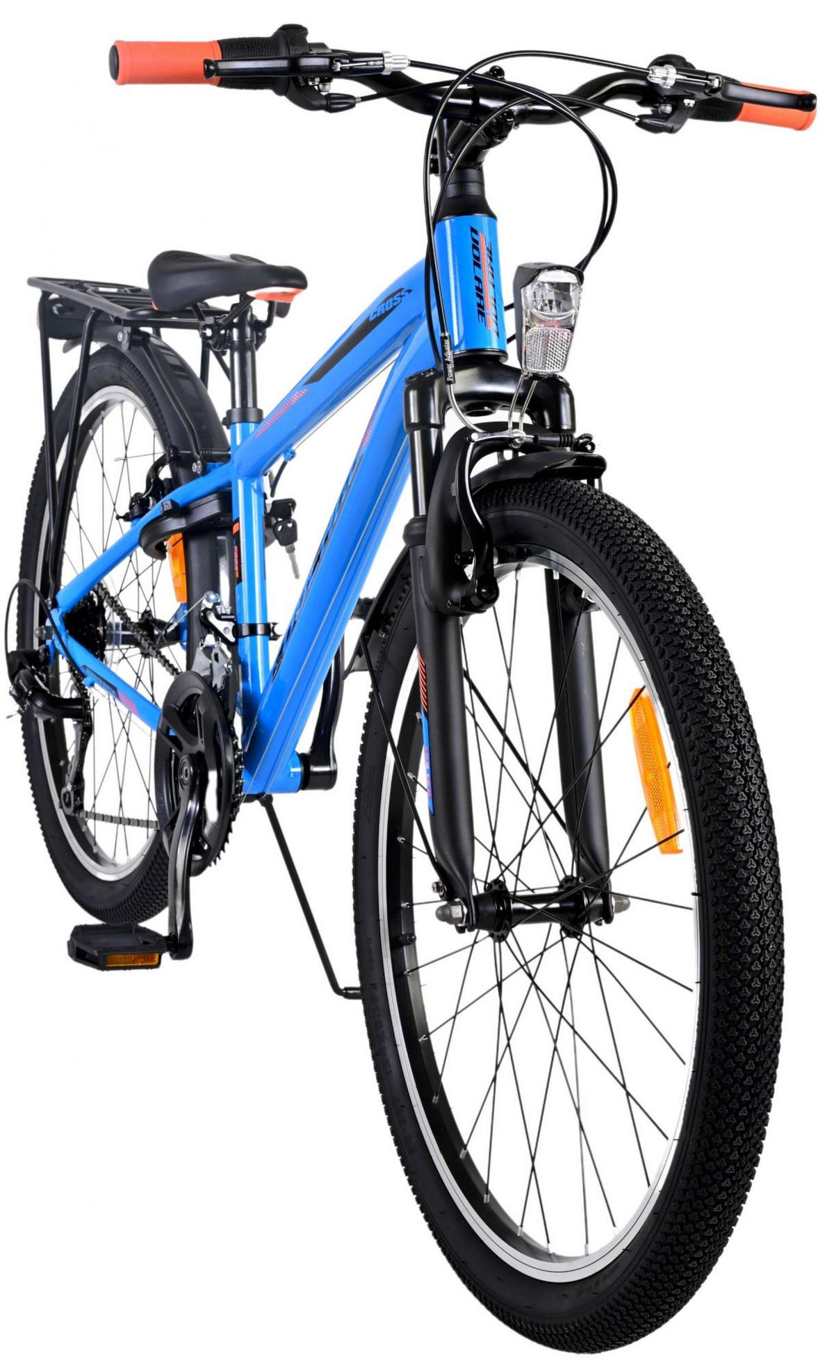 KINDERFAHRRAD Cross - Jungen - 2 Handbremsen - 18 Gänge - 24 Zoll - Blau - Blau, Metall (70cm) - TPFSports