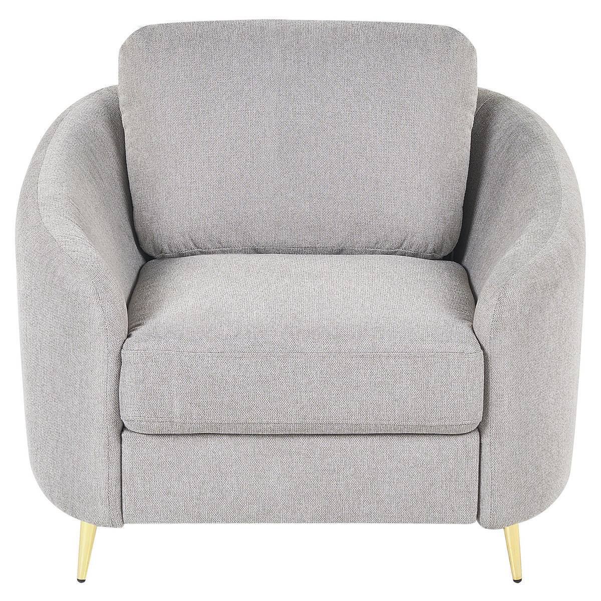 SESSEL Polsterbezug hellgrau/gold Trosa - Goldfarben/Grau, Textil (99/88/86cm) - Beliani