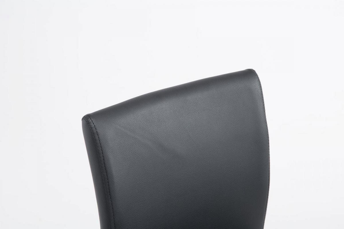 BARHOCKER Lederlook schwarz - Chromfarben/Schwarz, Textil/Metall (38.5/95/47cm) - CLP