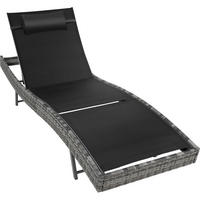 RATTAN-SONNENLIEGE Moana,69 x 211 x 41 - 94 cm,grau-meliert - Grau, Kunststoff (69/94/211cm) - tectake
