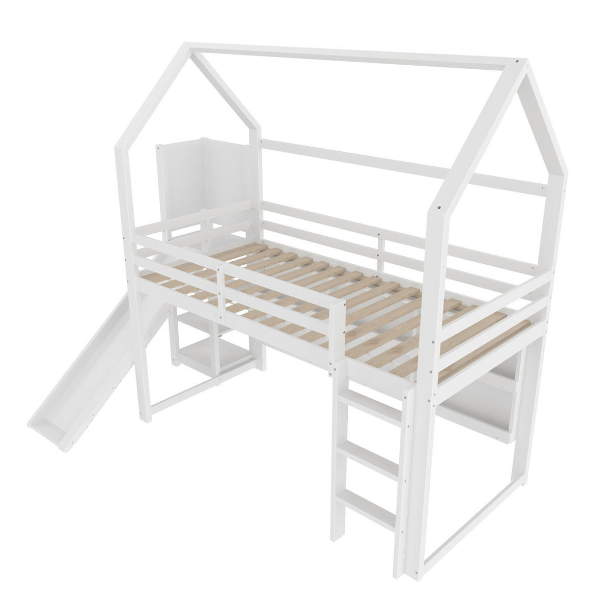 HOCHBETT 90/200 cm weiß mit LED-Leiste Hausform, Regale, Zaun - Weiß, Holz (90/200cm) - OKWISH
