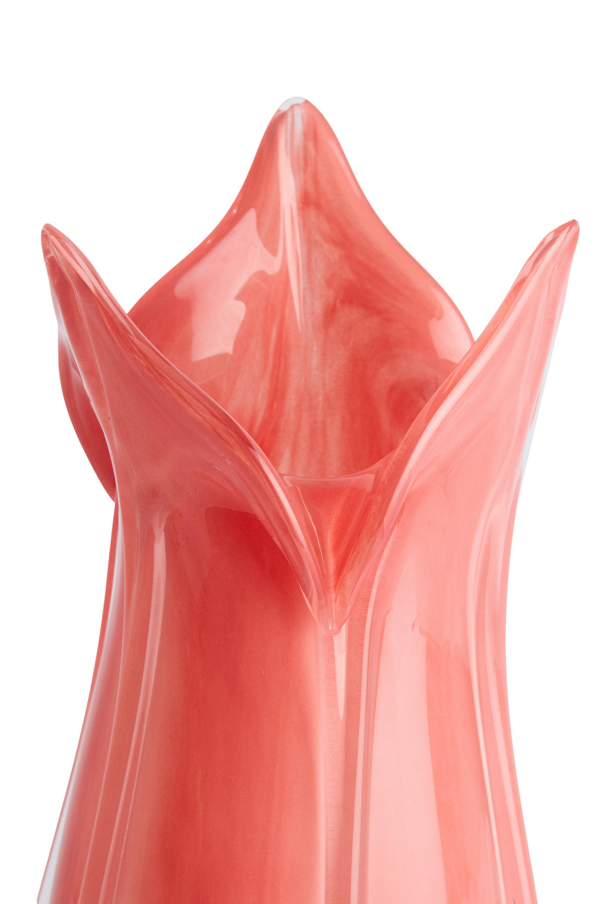 VAZE Evina Rot 18.5/18.5/39 cm - Rot, Glas (39cm) - Light & Living