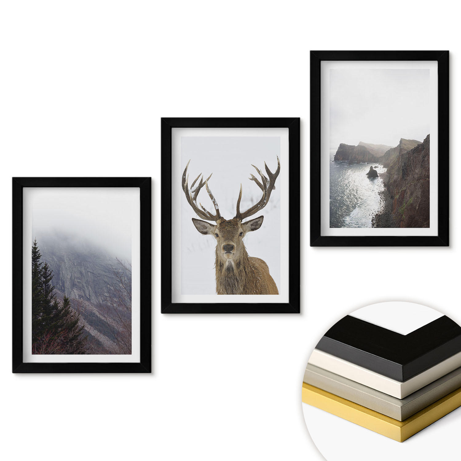 ArtPrintCave Wandbilder Schwarz 20x30 cm