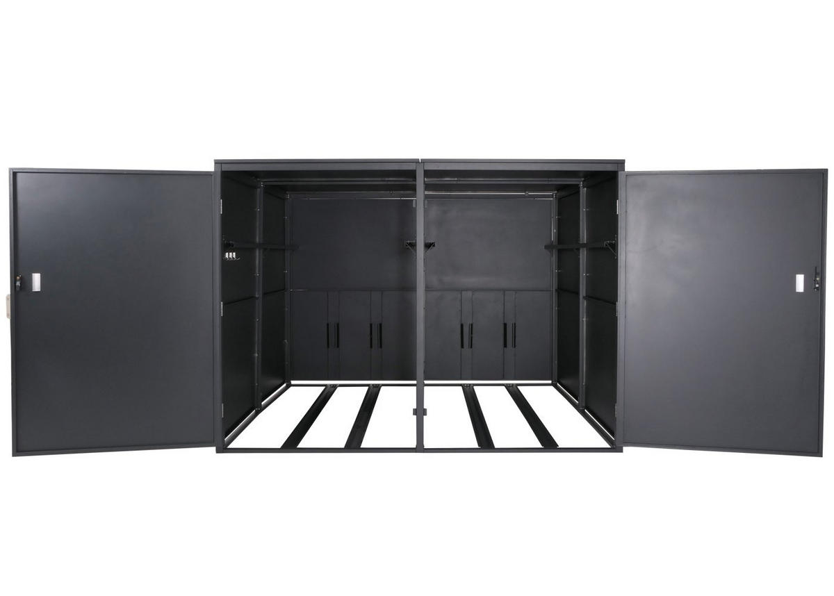 FAHRRADGARAGE 4er 160x222x208cm abschließbar Metall Anthrazit - Anthrazit, Metall (222/160/208cm) - PROREGAL