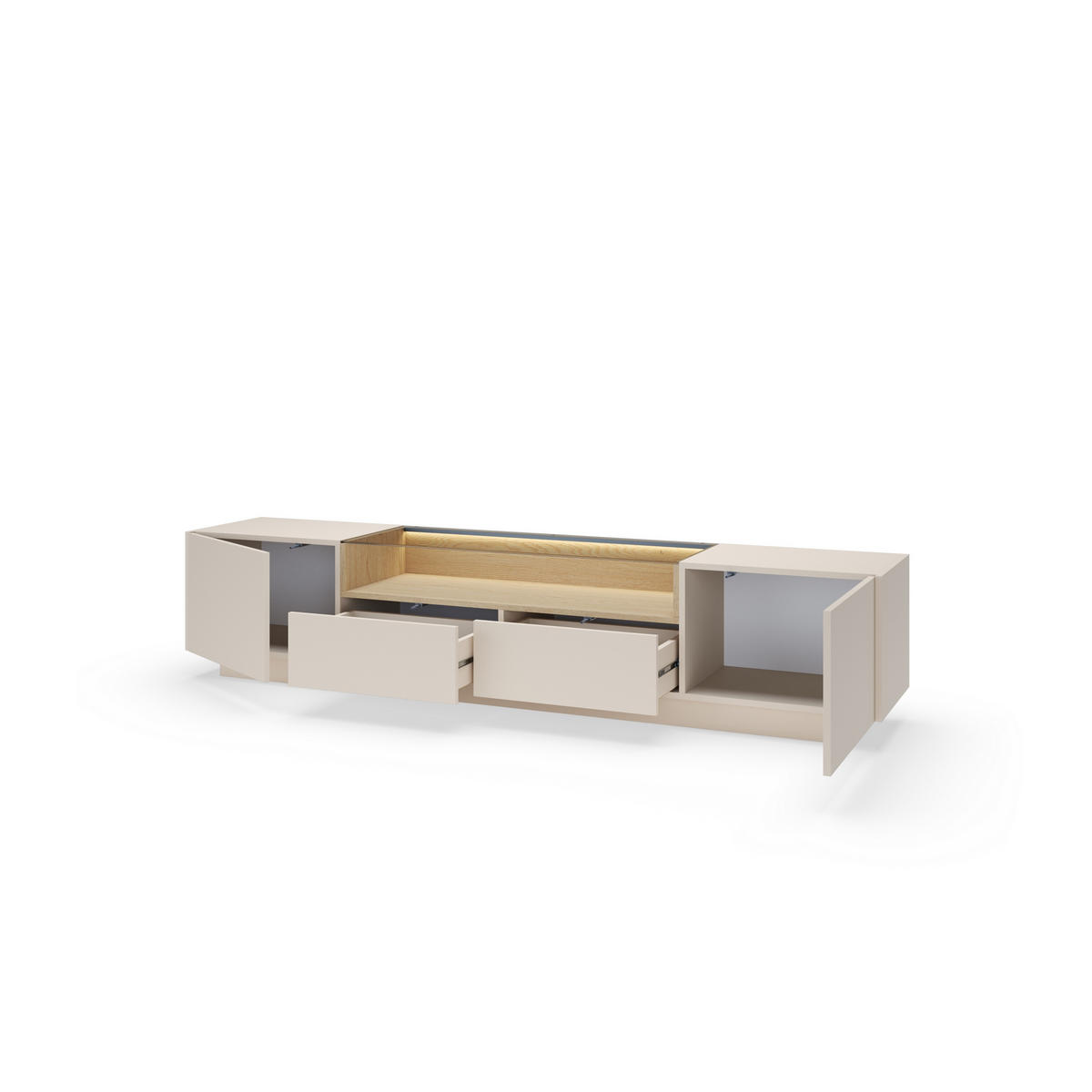 LOWBOARD PORTA 203/43,4/39,5 cm, Beige - Beige, Holzwerkstoff (203/43.4/39.5cm) - MASSENO