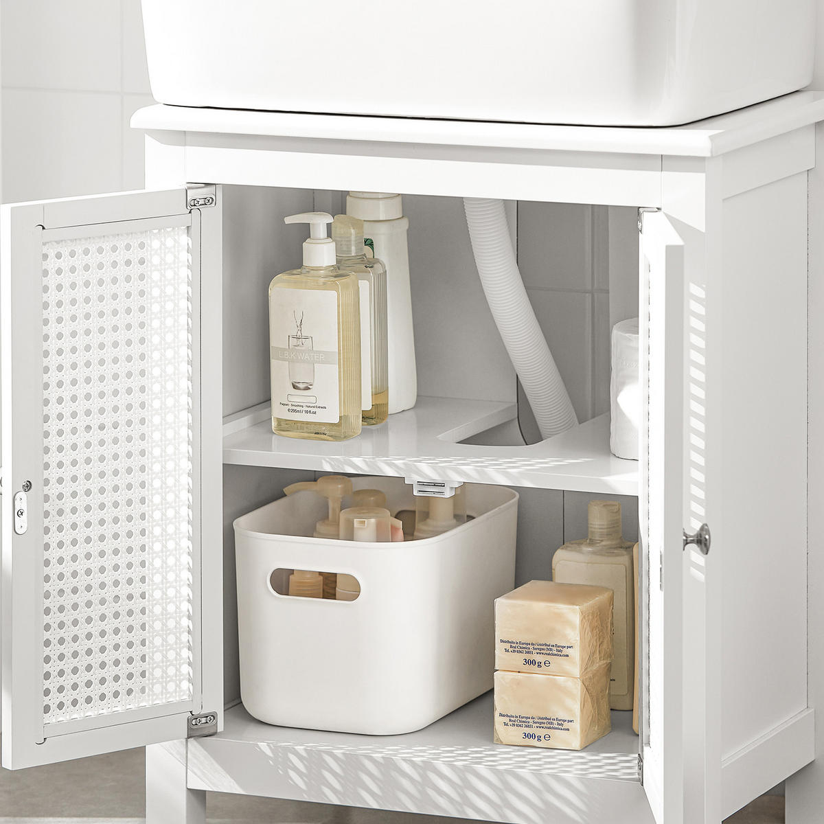WASCHBECKENUNTERSCHRANK Weiß - Weiß, Holzwerkstoff (50/60/33cm) - SoBuy