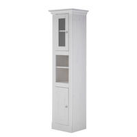 MASSIVER HOCHSCHRANK - Kiefer massiv - Silberfarben/Weiß, Holz/Metall (50/185/40cm) - home24