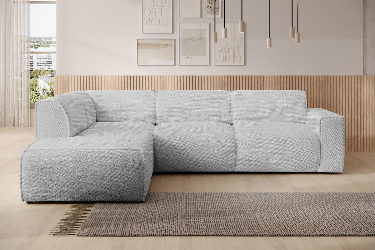 ECKSOFA L Form Didim Ivory 292/220/78 cm – großes Sofa stilvoll & bequem L - Greige/Champagner, Kunststoff/Textil (220/292cm) - AX Living