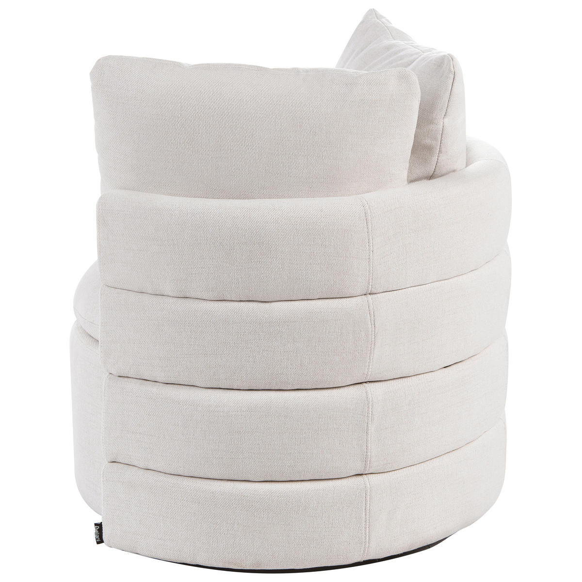DREHSESSEL mit Stauraum Stoff Cremeweiß Randers - Weiß, Textil (79/62/72cm) - Beliani