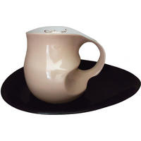 KAFFEE - Cappuccino Tasse mit Untertasse sand 2 tlg. - Beige/Multicolor, Keramik (0.23L) - Luigi Colani Porzellan
