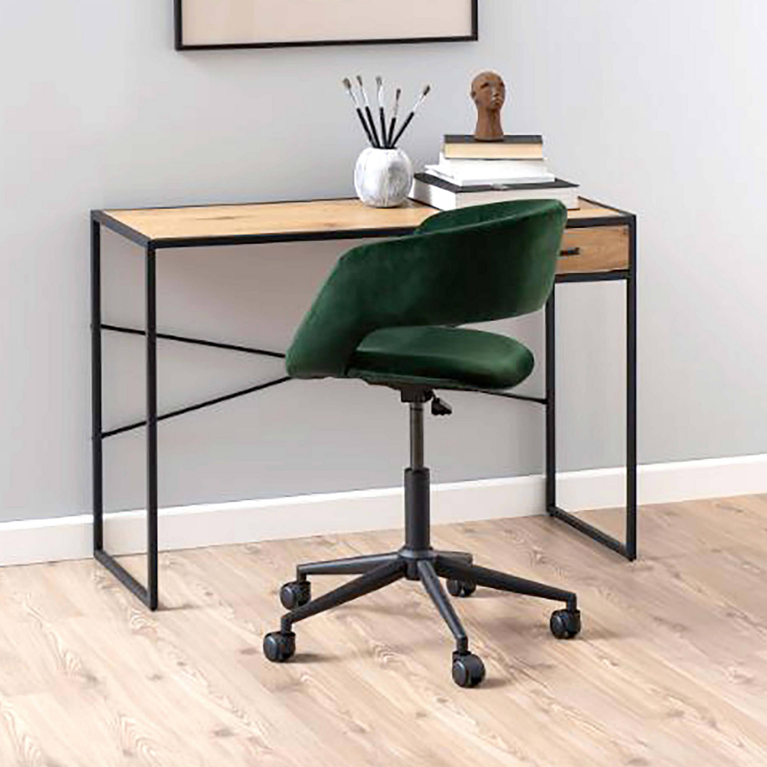 BÜROSTUHL, Grün - Grün, Textil (56/87/54cm) - Oviala