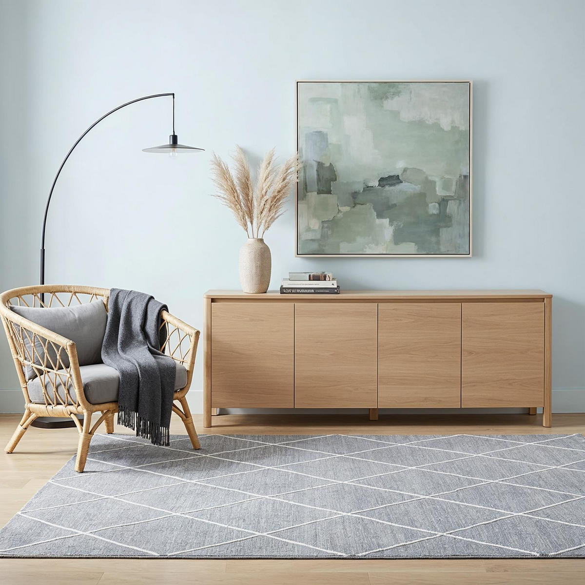 TEPPICH RHOMB grau - Grau, Textil (200/300cm) - IDIMEX