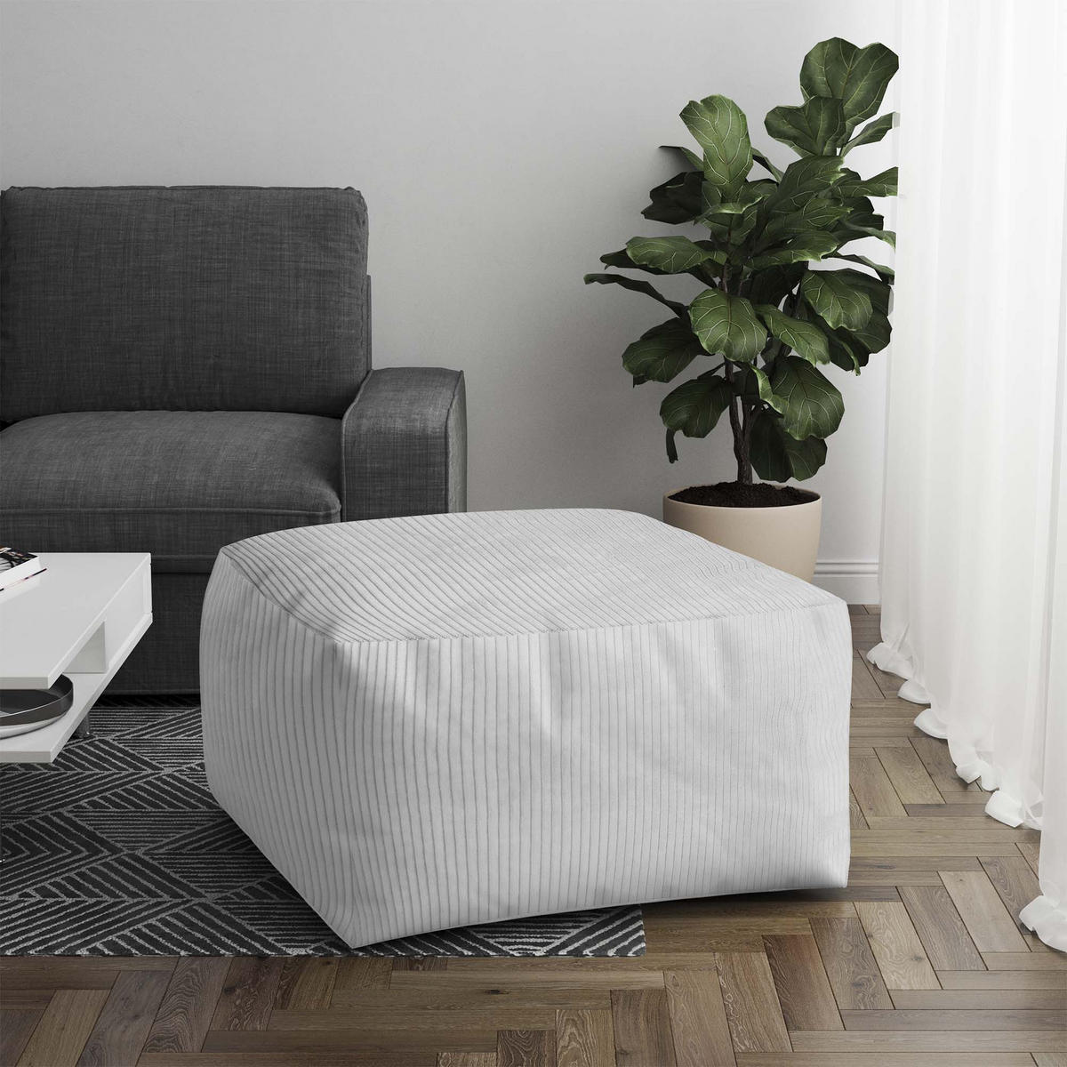 SITZSACK COMFORT Storm Gray - Hellgrau/Grau, Textil (70/40/70cm) - Dreamroots