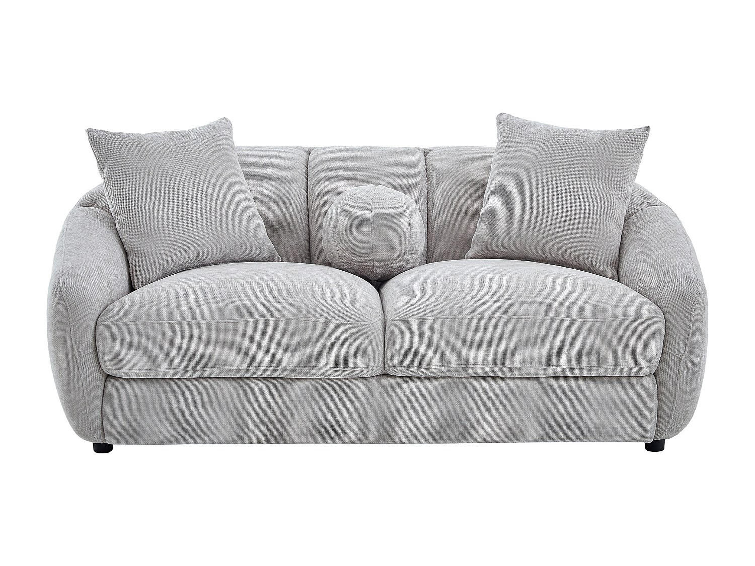 SOFA - 2 Personen - stoff - hellgrau Nafeki - Hellgrau, Textil (182/78/96cm) - Vente-Unique