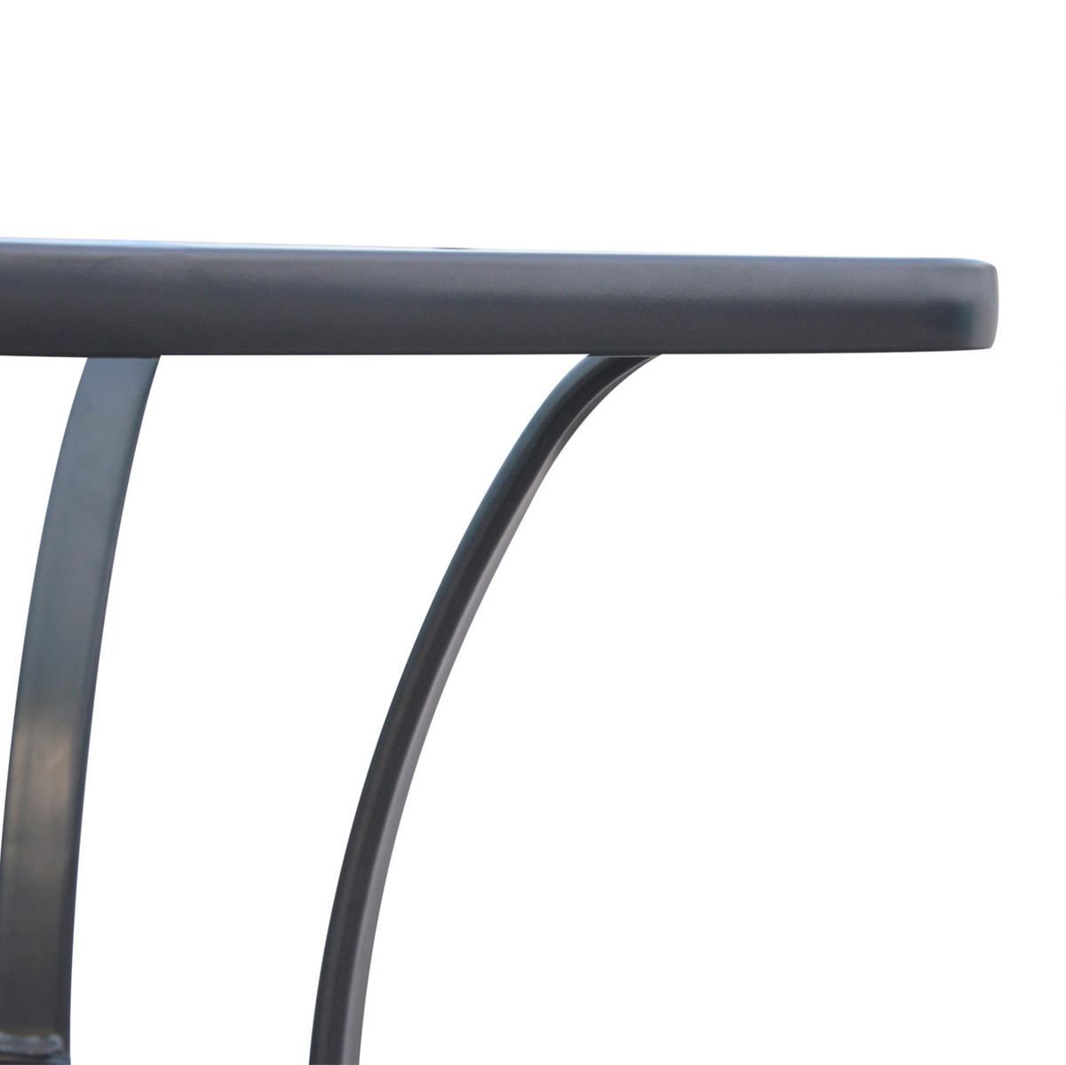 ZAHRADNÍ stůl 68,5/68,5/84 cm černý z kovu s tvrzenou skleněnou deskou - přírodní, kov (68.5/68.5/84cm) - OKWISH