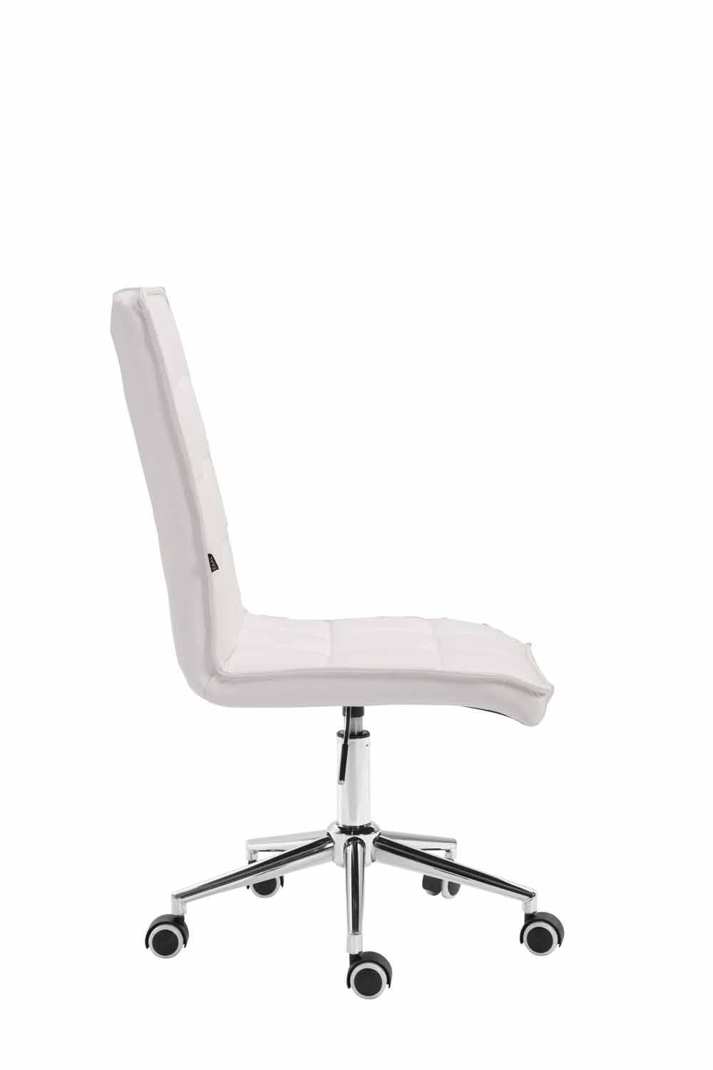 DREHSTUHL Lederlook weiß - Chromfarben/Weiß, Textil/Metall (43/90/61cm) - CLP