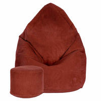 SITZSACK MIT FUßSTÜTZE Kordsamt 2-tlg Fired Brick S - Rotbraun/Rot, Textil (70/105/70cm) - Dreamroots