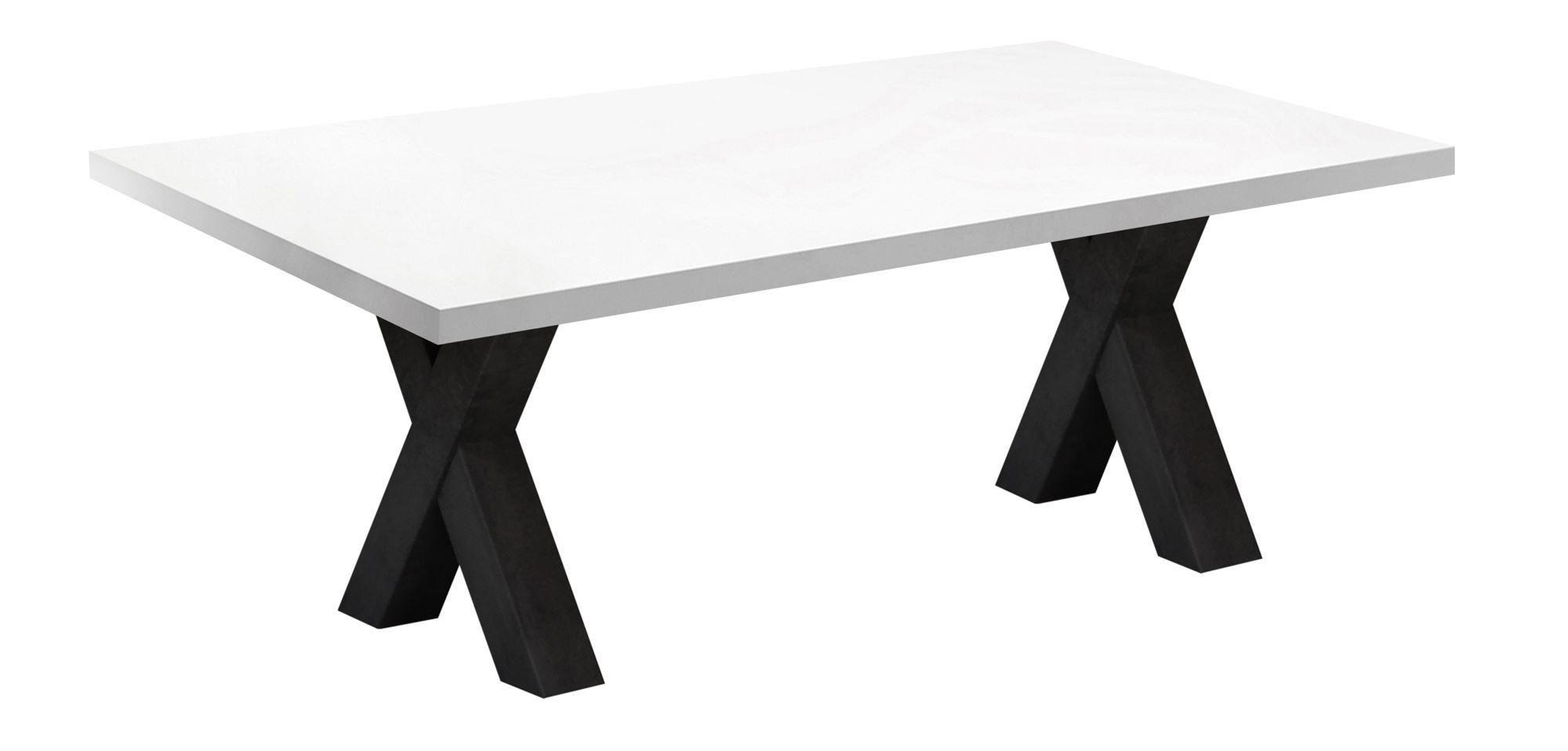 COUCHTISCH Etti 6 140 x 70 x 47 Wohnzimmertisch Schwarzstahl/Weiß Matt Lack - Weiß, Holz (140/70/47cm) - 58aufmkessel