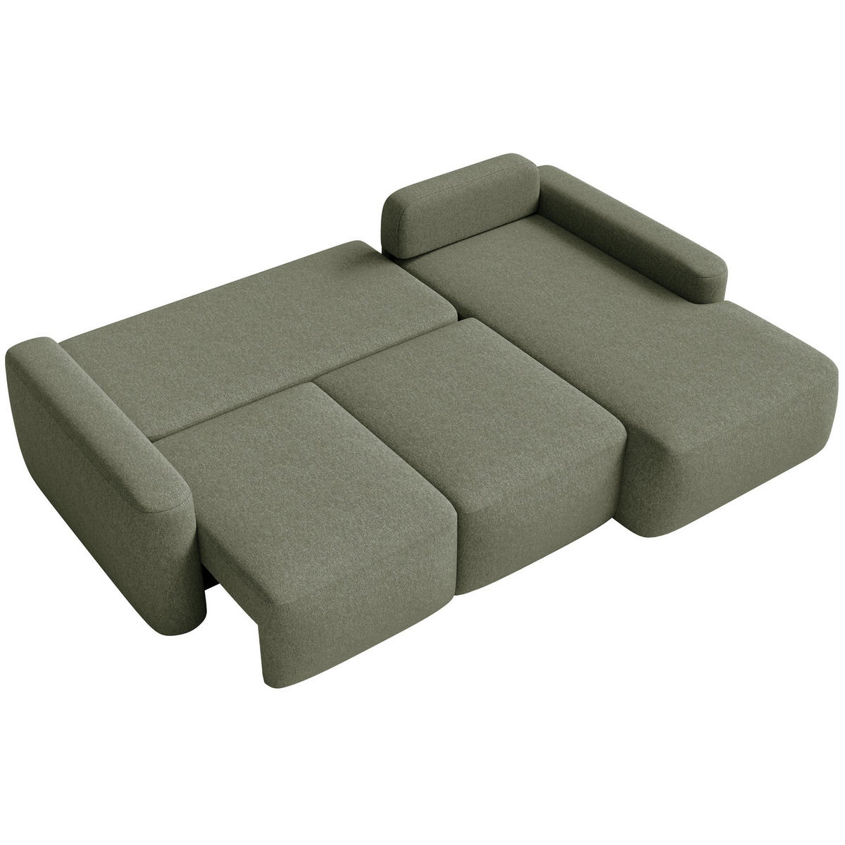 ECKSOFA Carnos Mini Olivgrün Chenille - Schwarz/Olivgrün, Kunststoff/Textil (164/238cm) - Selsey