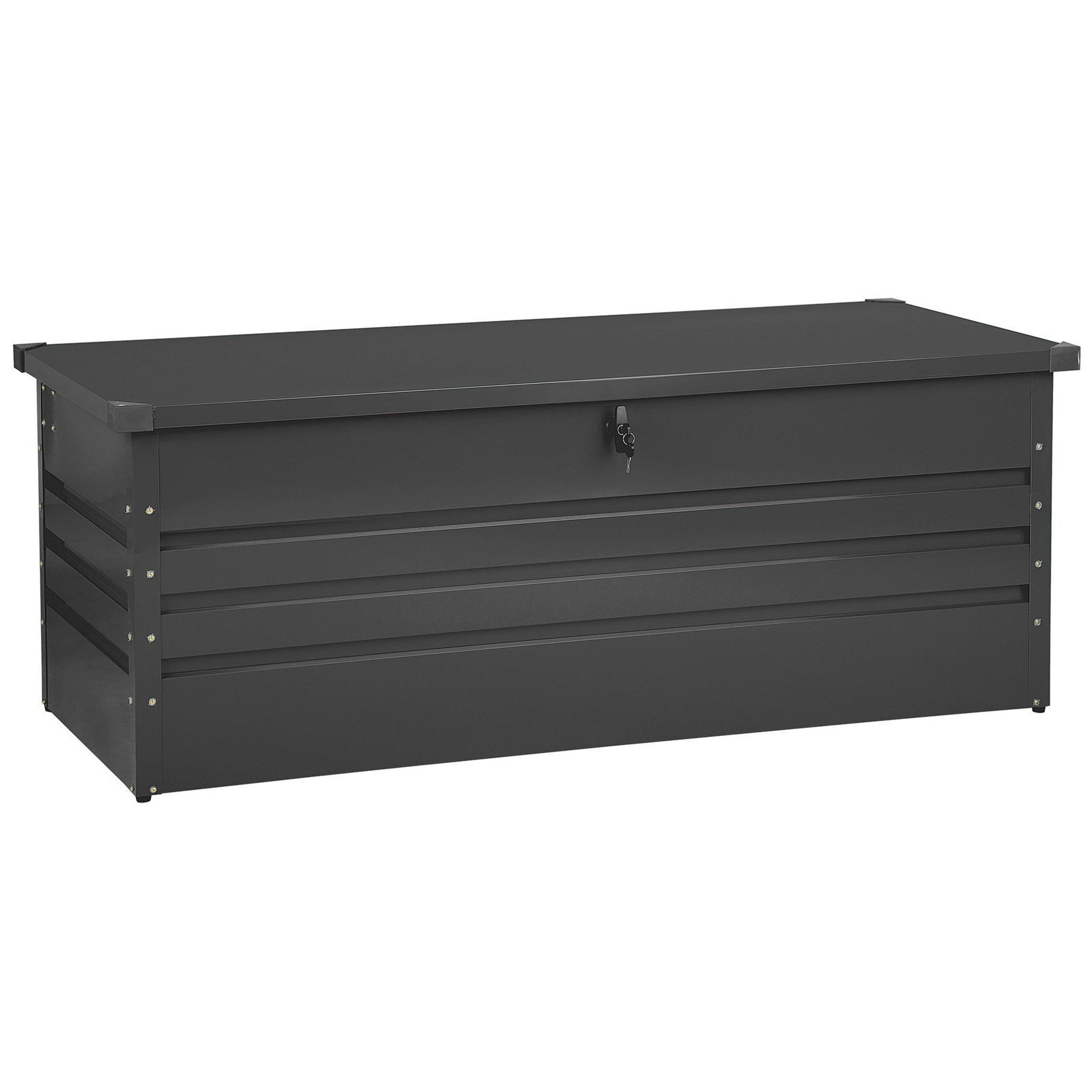 AUFLAGENBOX Stahl graphitgrau 165/70 cm Cebrosa - Graphitfarben, Metall (165/63/70cm) - Beliani