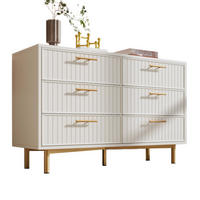 KOMMODE, 2 Türen & 3 Schubladen, höhenverstellbarer Einlegeboden, Metallfuß, 120x40x75 cm, Weiß - Weiß, Holzwerkstoff (40/75/120cm) - Modfu