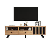 TV-SCHRANK mit 2 Schubladen 150 x 38 x 44 cm Natural Wood Schwarz - Braun, Holzwerkstoff (38/44/150cm) - Beauniv
