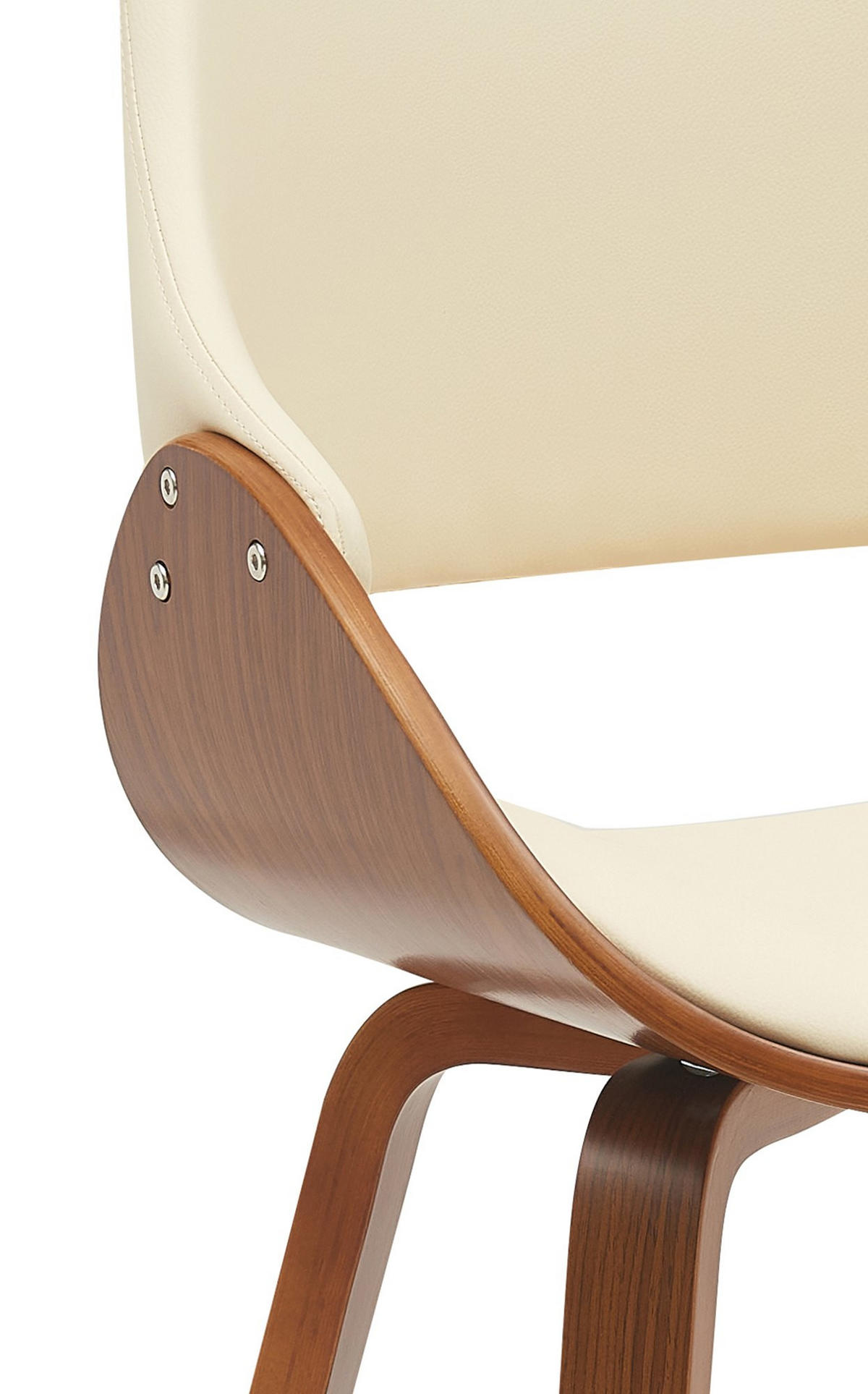 ESSZIMMERSTUHL Lederlook walnuss/creme - Walnussfarben/Creme, Holz/Textil (52/86/54cm) - CLP