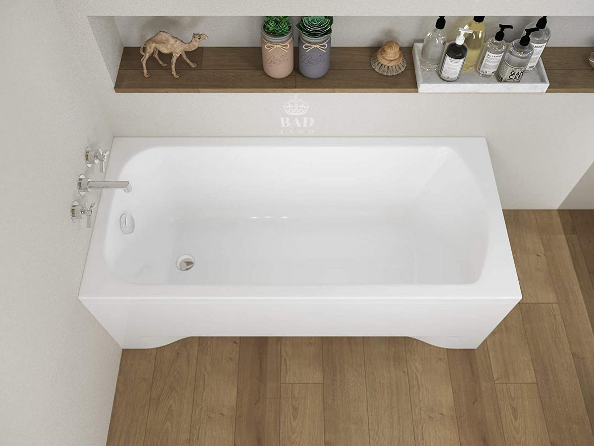 BADEWANNE Rechteck CLASSIC 140/70 Ablauf & Füße - Weiß, Kunststoff (70/54.5/140cm) - bad land