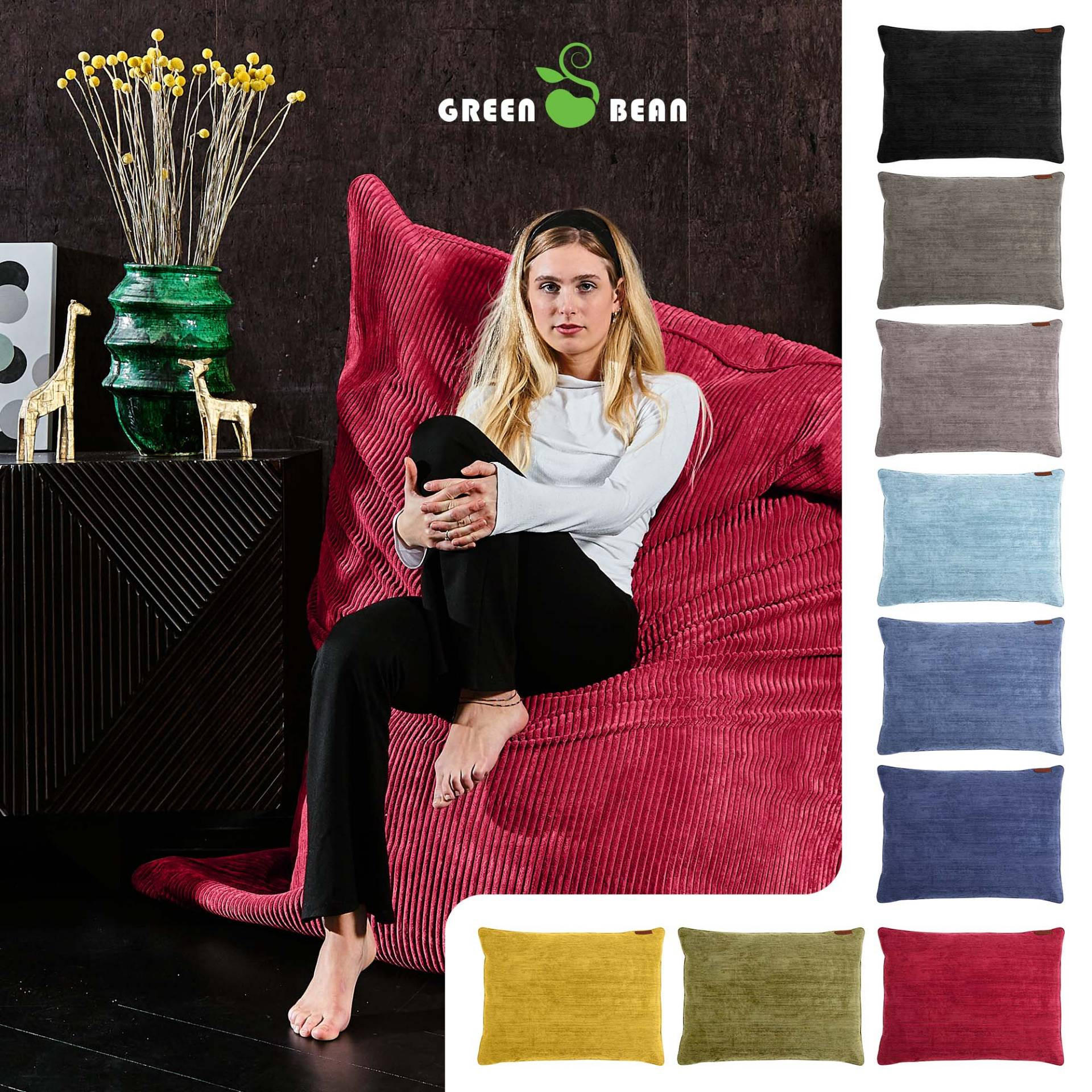 SITZSACK XXL "Square" aus Cord – 370 L - Rot, Textil (140/25/180cm) - Green Bean