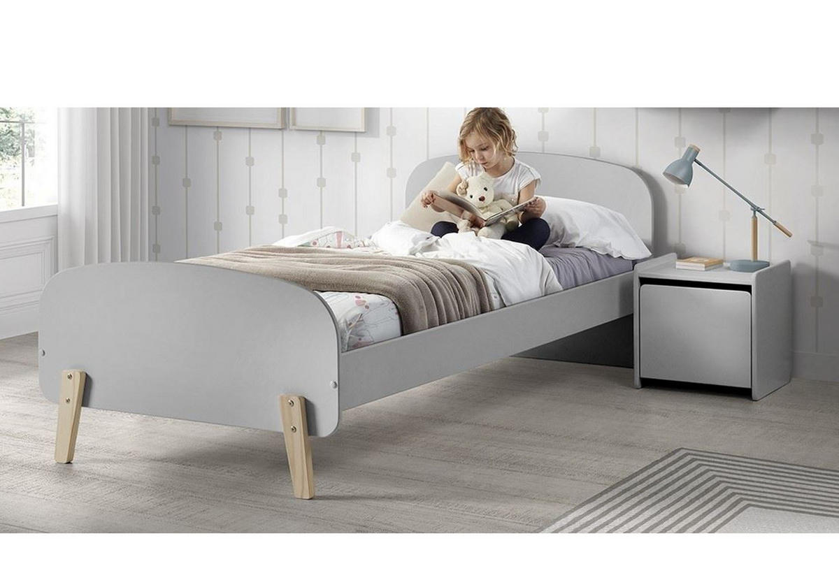 KINDERZIMMER Set Karilynn 1 Massivholz+MDF hellgrau - Hellgrau, Holz (210/73/110cm) - 58aufmkessel