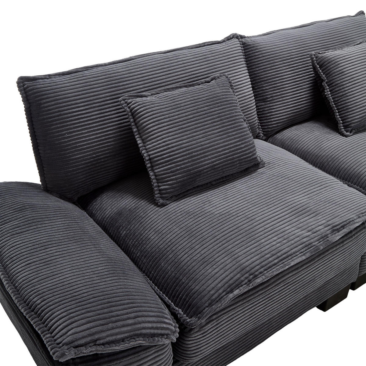 SOFA 2-Sitzer 224/81/81 cm Dunkelgrau - Dunkelgrau, Textil (81/81/224cm)