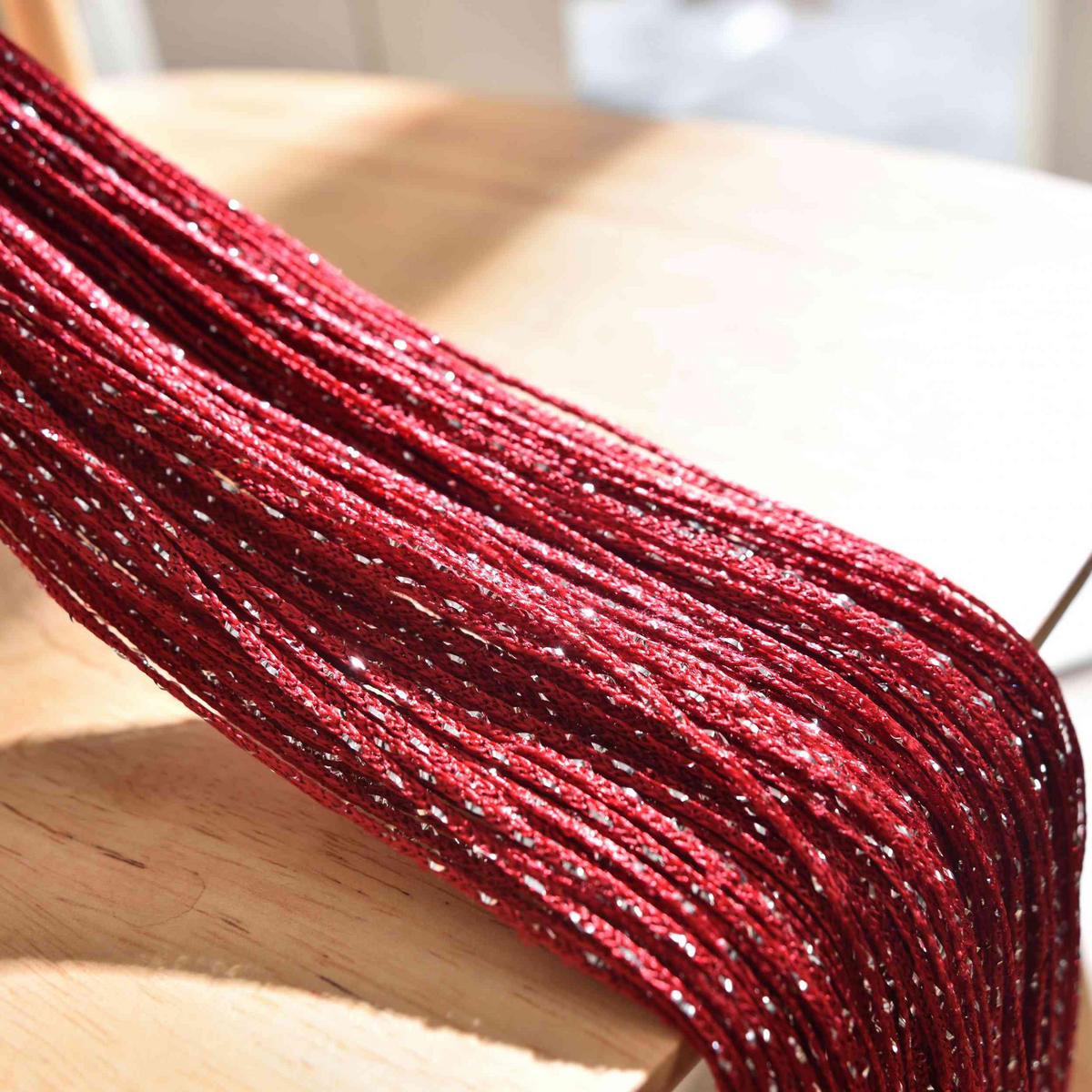 FADENGARDINE Shanghai HxB 250x145 cm Bordeaux Lurex - Bordeaux, Textil (145/250cm) - Gardinenbox