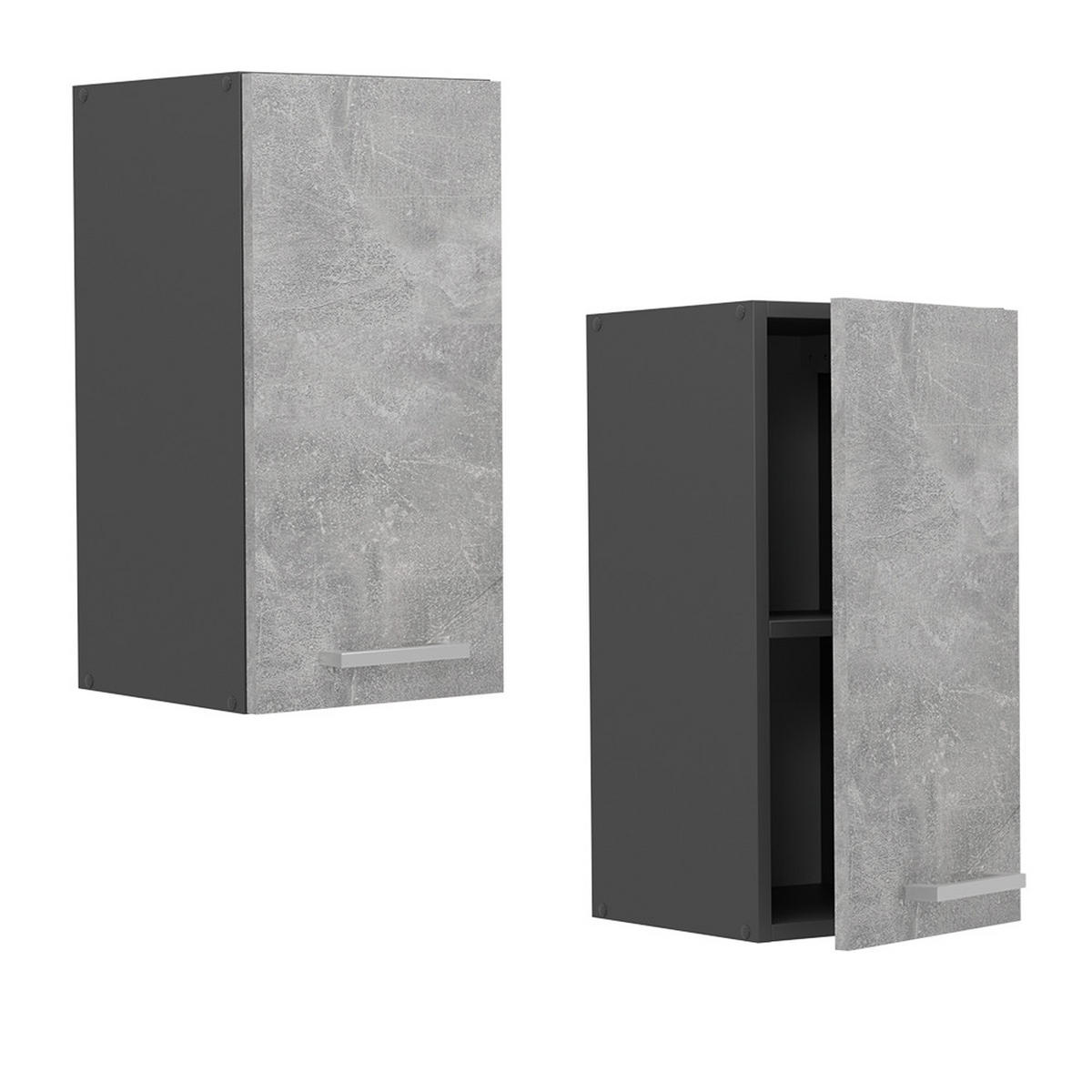 HÄNGESCHRANK R-Line Beton 30 cm - Schieferfarben/Anthrazit, Holzwerkstoff (30/60/31cm) - Vicco