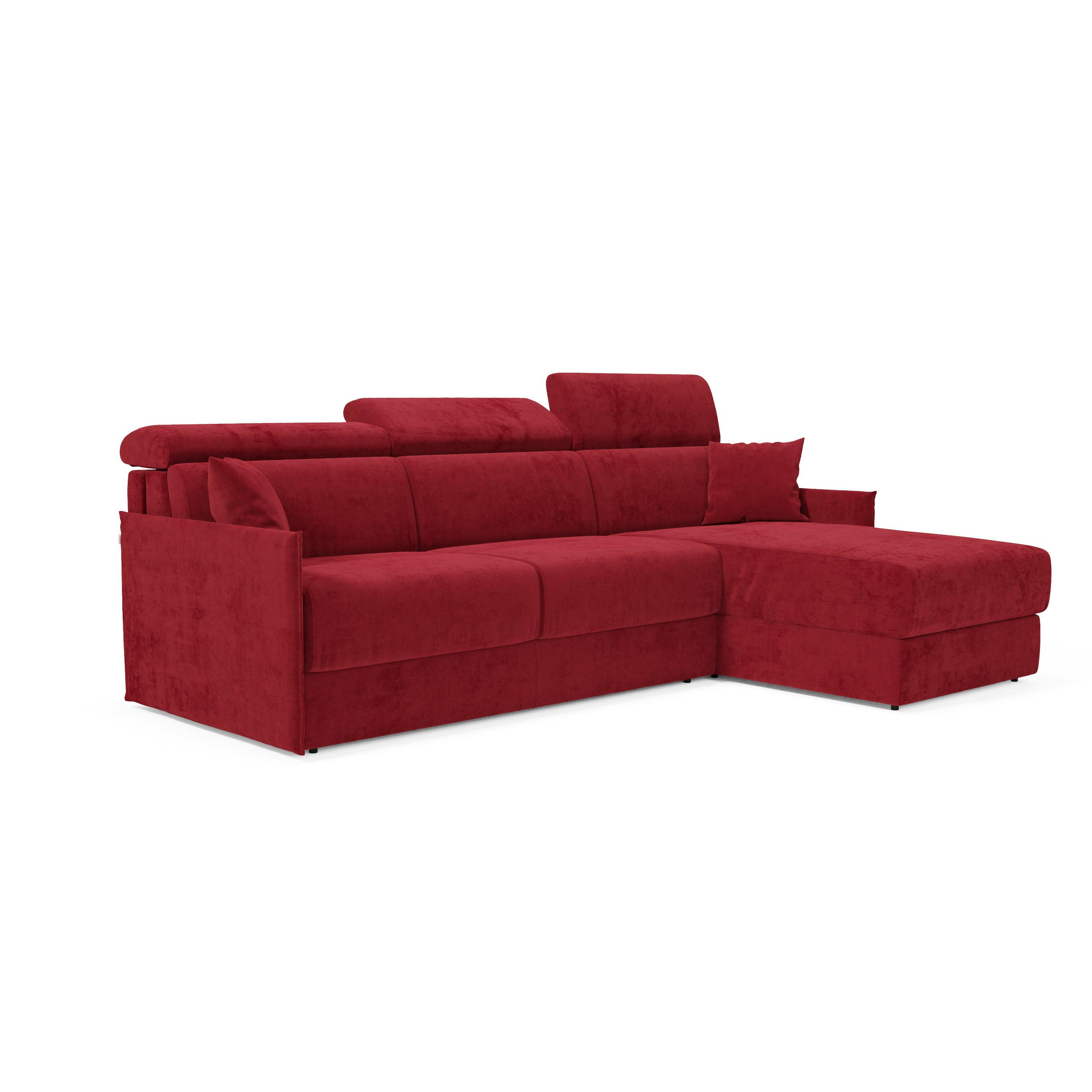 ECKSOFA Miryam - Rot, Metall (252/98cm) - Divani.store
