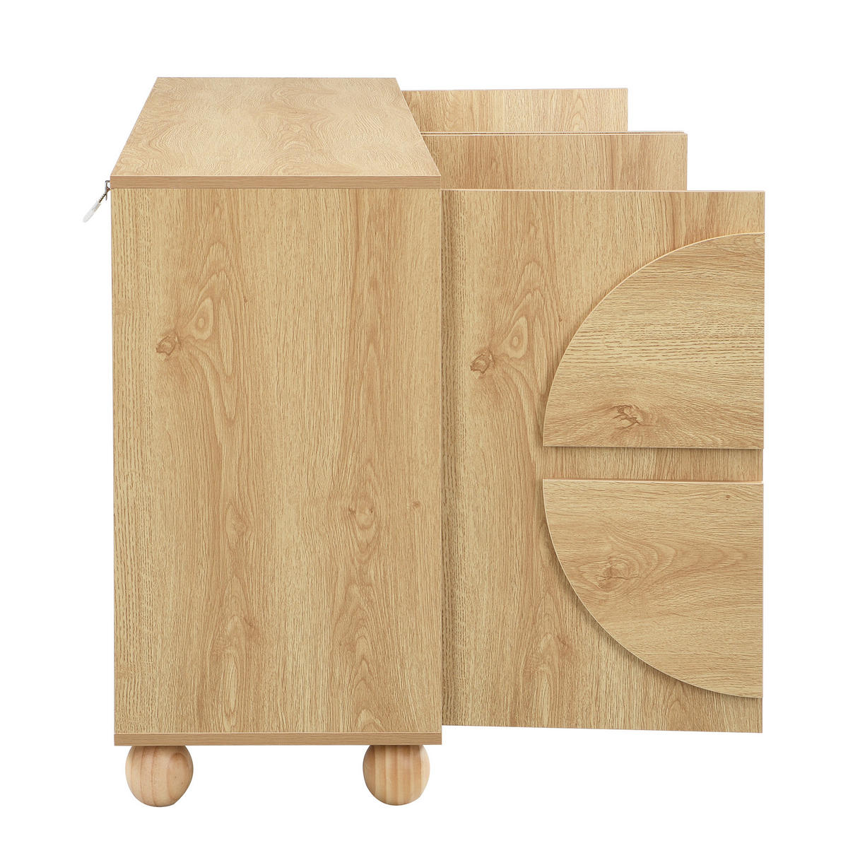 SIDEBOARD mit 4 Türen und verstellbaren Böden - Naturfarben, Holzwerkstoff (160/76/38cm) - FLIEKS