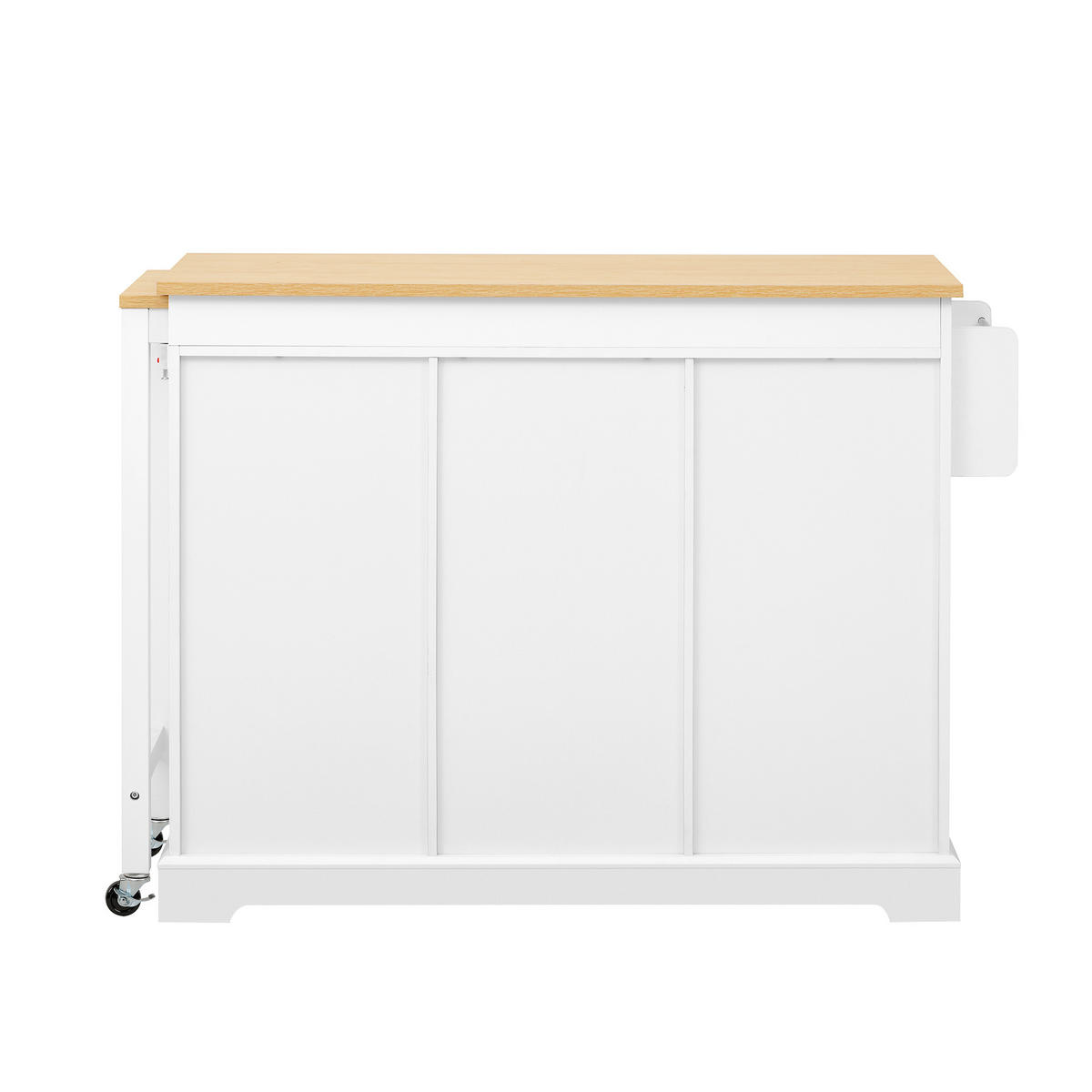 KÜCHENINSEL DE-41134 112-188/45/92 cm mit seitlich ausziehbarer Arbeitsplatte Weiß - Weiß, Holzwerkstoff (124.3/92/45cm) - ComfortXL