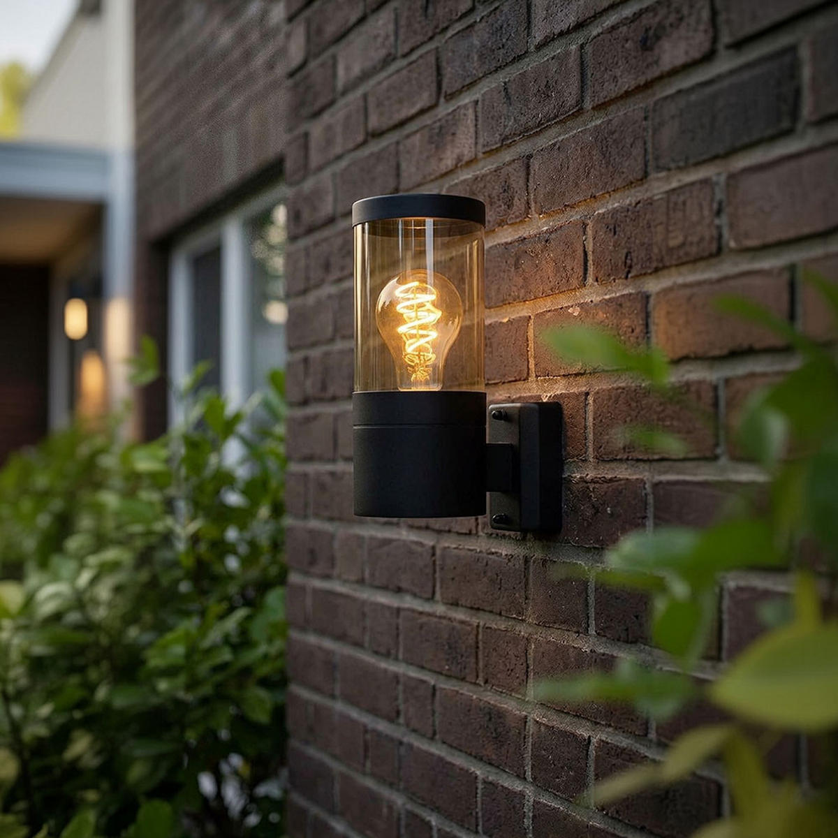 LED AUSSENWANDLEUCHTE Edelstahl Schwarz - Schwarz, Metall (10.2/24/15.5cm) - Globo Lighting