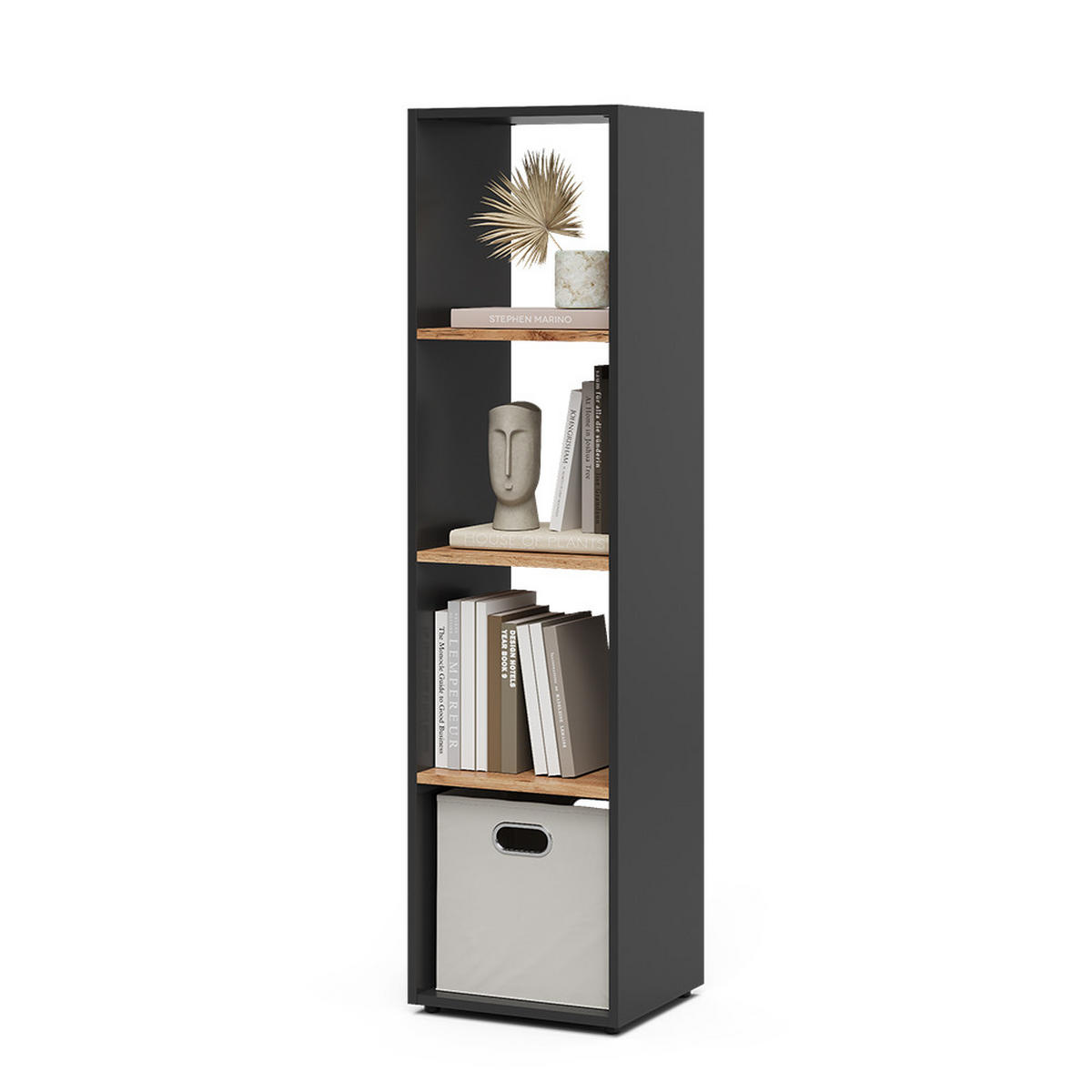 RAUMTEILER Ludus Anthrazit/Goldkraft Eiche 36.8 x 144.9 cm - Honigeiche/Anthrazit, Holzwerkstoff (36.8/144.9/33.8cm) - Vicco